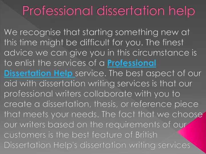 professional dissertation help