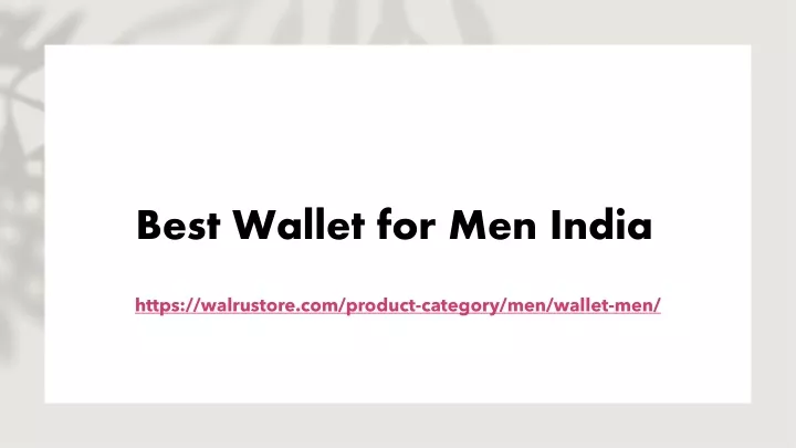 best wallet for men india