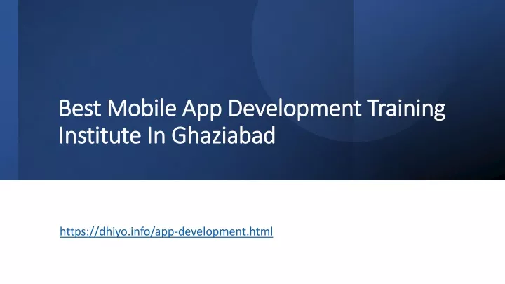 best mobile app development training institute in ghaziabad