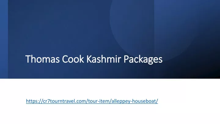 thomas cook kashmir packages