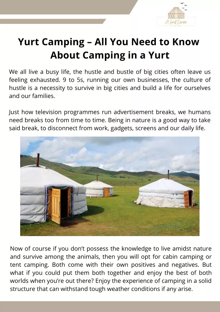 yurt camping all you need to know about camping