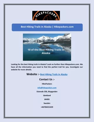 Best Hiking Trails in Alaska | Hikepackers.com