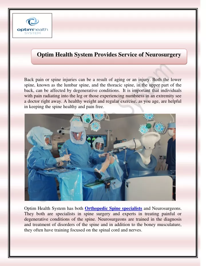 optim health system provides service