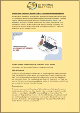 information you must provide to your online