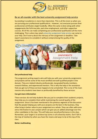 be an all rounder with the best university