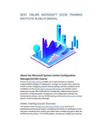 BEST ONLINE MICROSOFT SCCM TRAINING INSTITUTE IN DELHI (NOIDA).