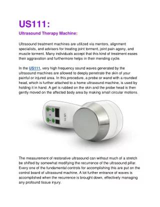ultraspund physiotherapy    US111