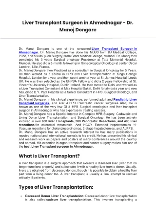 liver transplant surgeon in ahmednagar dr manoj