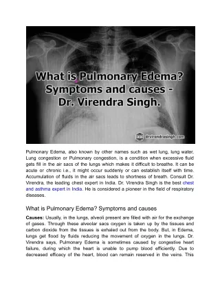 pulmonary edema also known by other names such