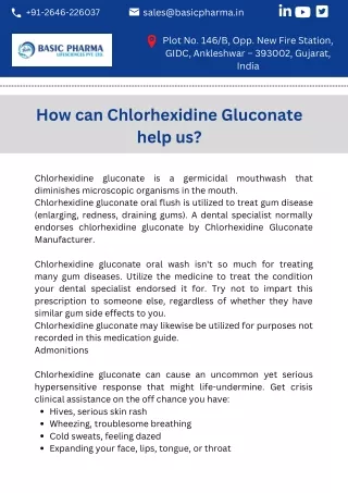How can Chlorhexidine Gluconate help us