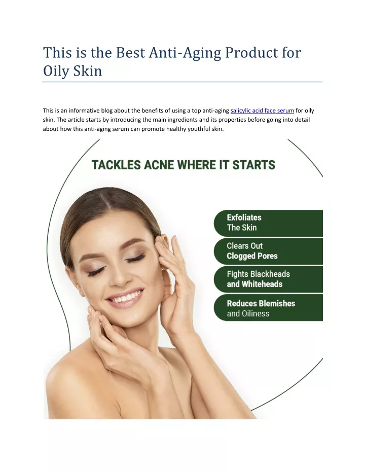 Ppt This Is The Best Anti Aging Product For Oily Skin Powerpoint Presentation Id 11667065