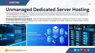 unmanaged dedicated server hosting hosting