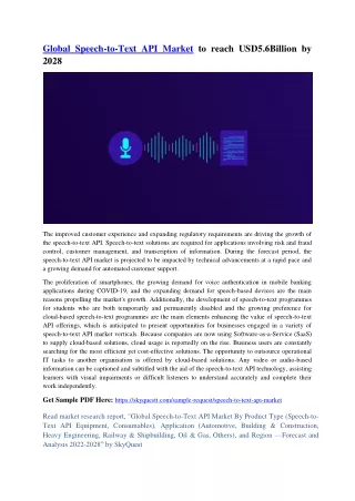 global speech to text api market to reach usd5