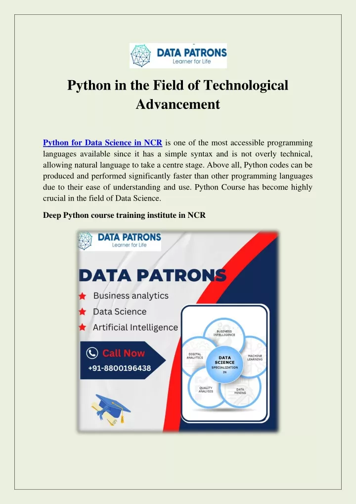 python in the field of technological advancement