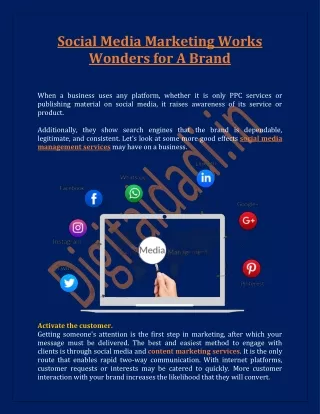 social media marketing works wonders for a brand