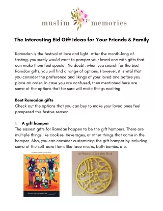 Gifts for Ramadan