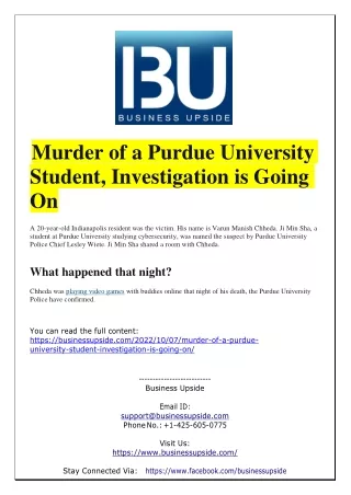murder of a purdue university student
