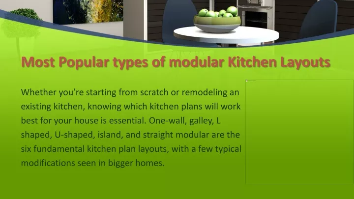 most popular types of modular kitchen layouts
