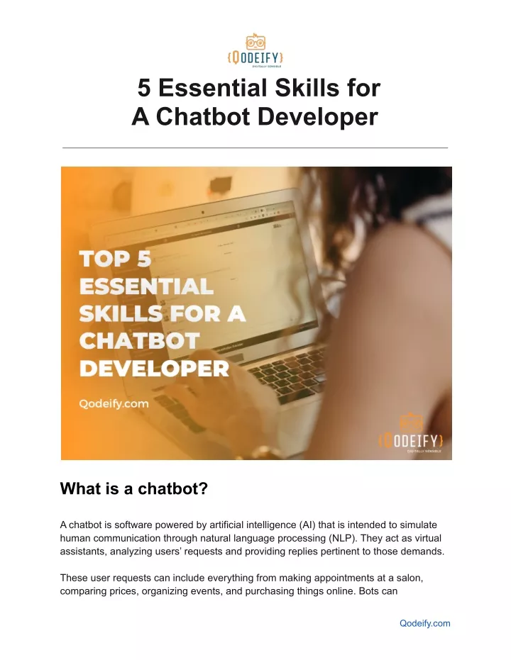 5 essential skills for a chatbot developer