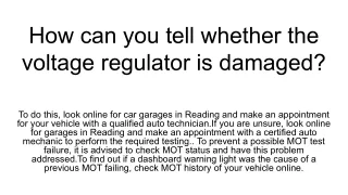 how can you tell whether the voltage regulator