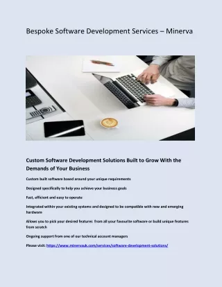 bespoke software development services minerva