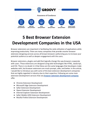 5 best browser extension development companies