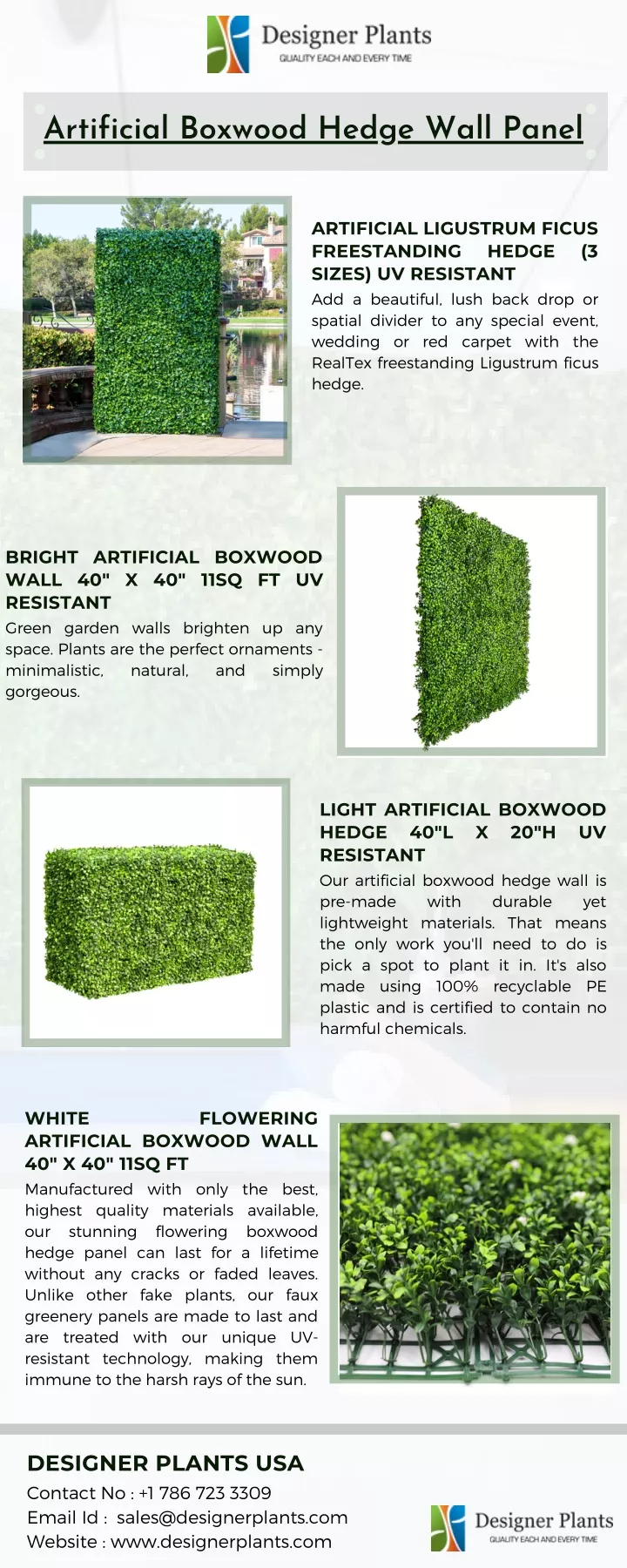 artificial boxwood hedge wall panel