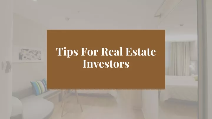 tips for real estate investors