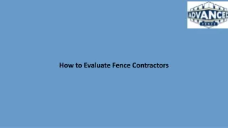 how to evaluate fence contractors