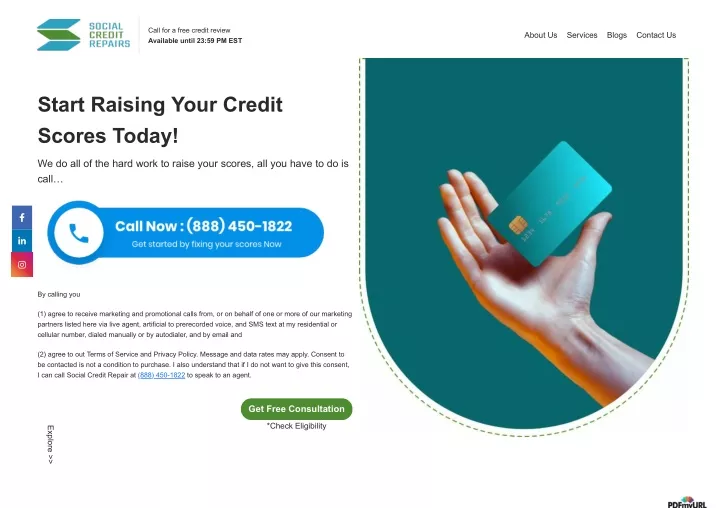 call for a free credit review available until