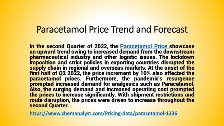 paracetamol price trend and forecast