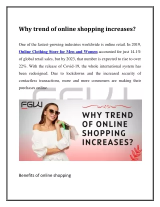 Why trend of online shopping increases