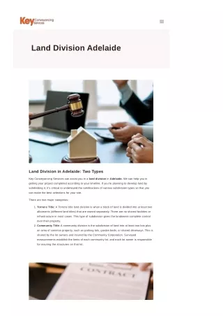 Land Division Adelaide