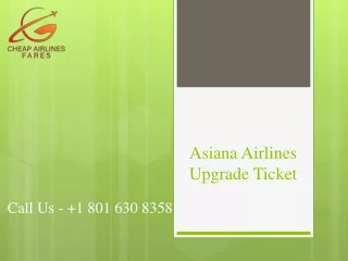 Asiana Airlines Upgrade Ticket
