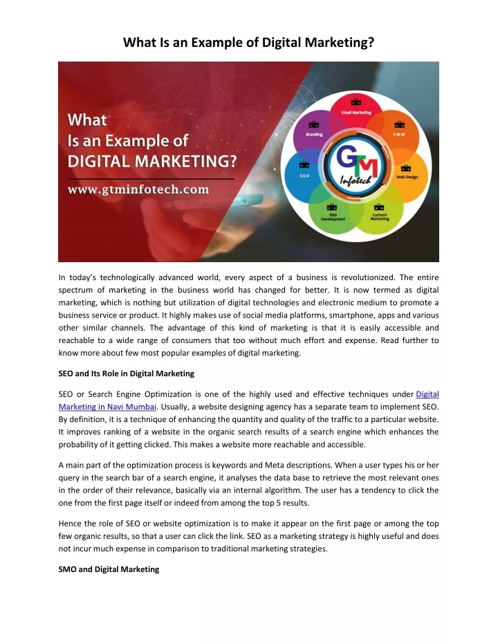 what is an example of digital marketing