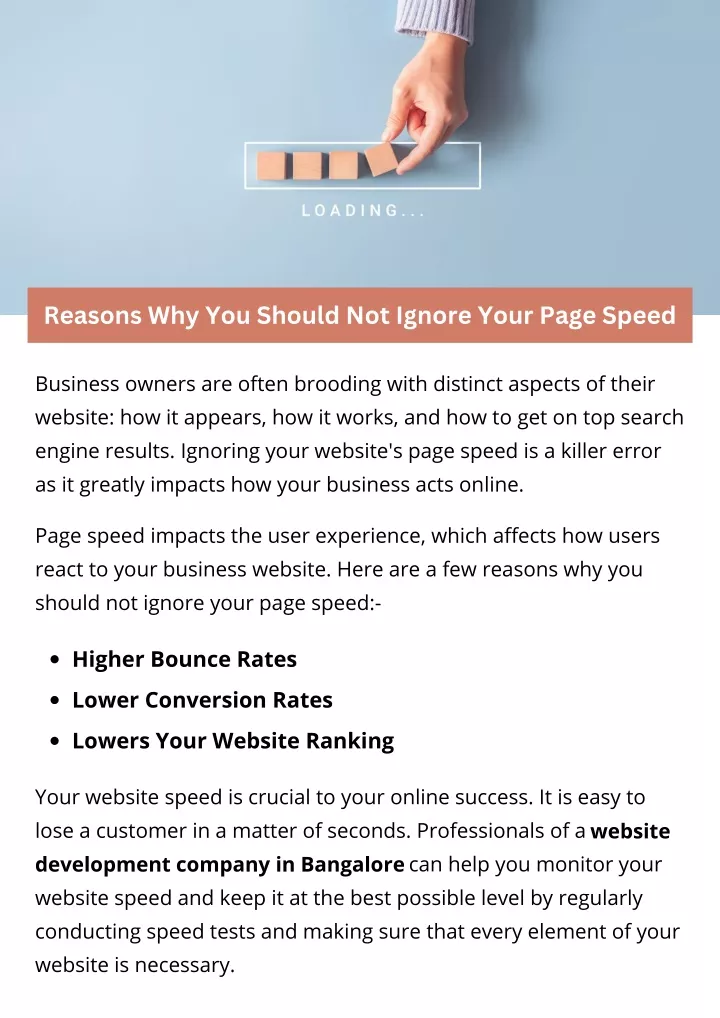 reasons why you should not ignore your page speed