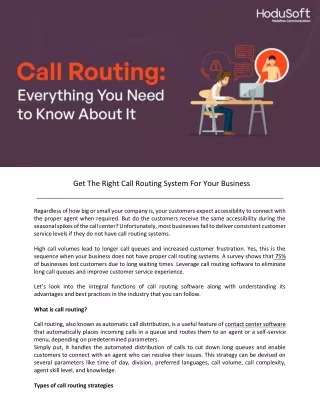 get the right call routing system for your