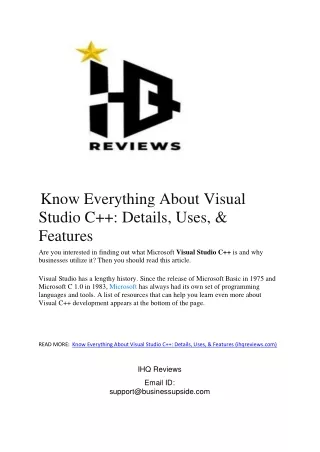 know everything about visual studio c details