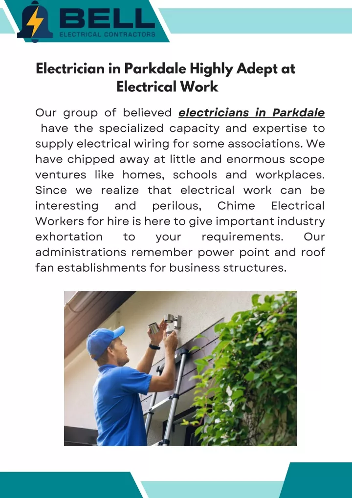 electrician in parkdale highly adept