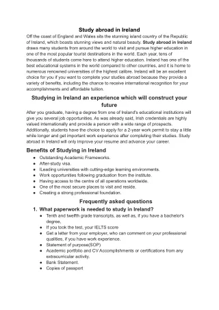 study abroad in Ireland