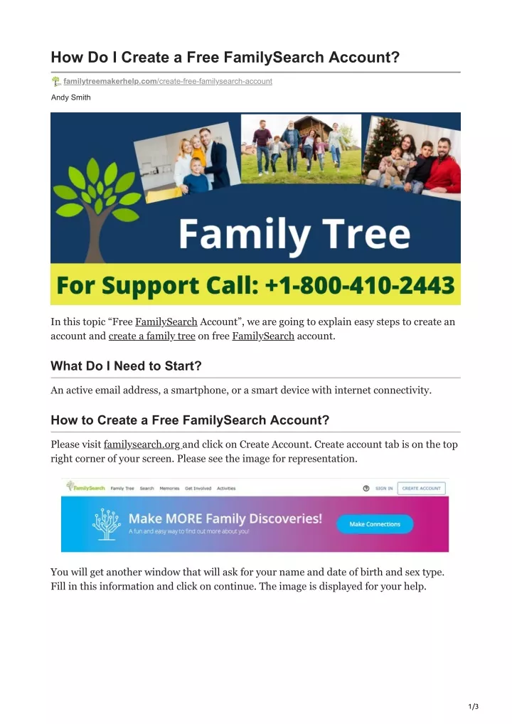 how do i create a free familysearch account