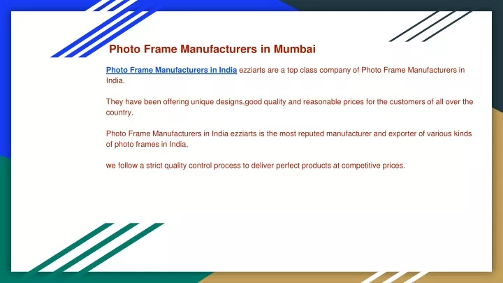 photo frame manufacturers in mumbai