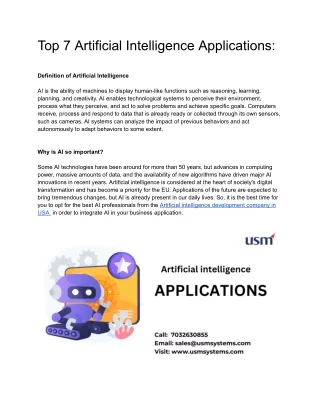 top 7 artificial intelligence applications