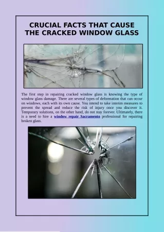 crucial facts that cause the cracked window glass