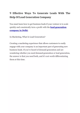 9 effective ways to generate leads with the help