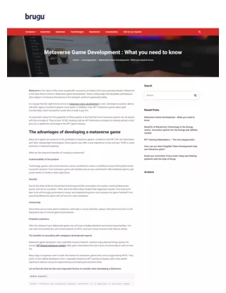 Metaverse Game Development Company
