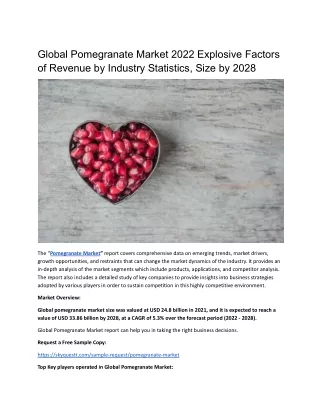 global pomegranate market 2022 explosive factors