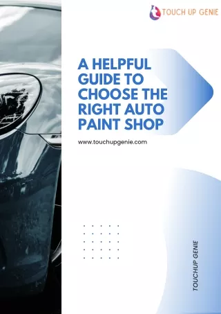 a helpful guide to choose the right auto paint