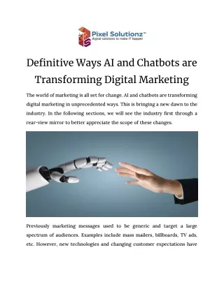 Definitive ways AI and chatbots are Transforming Digital Marketing