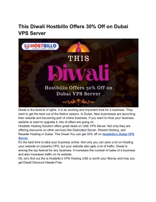 this diwali hostbillo offers 30 off on dubai